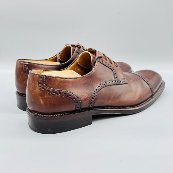 Magnanni Shoes Mens 11.5 Brown Leather Cap Toe Derby Oxford Dress Leather Sole main image 5